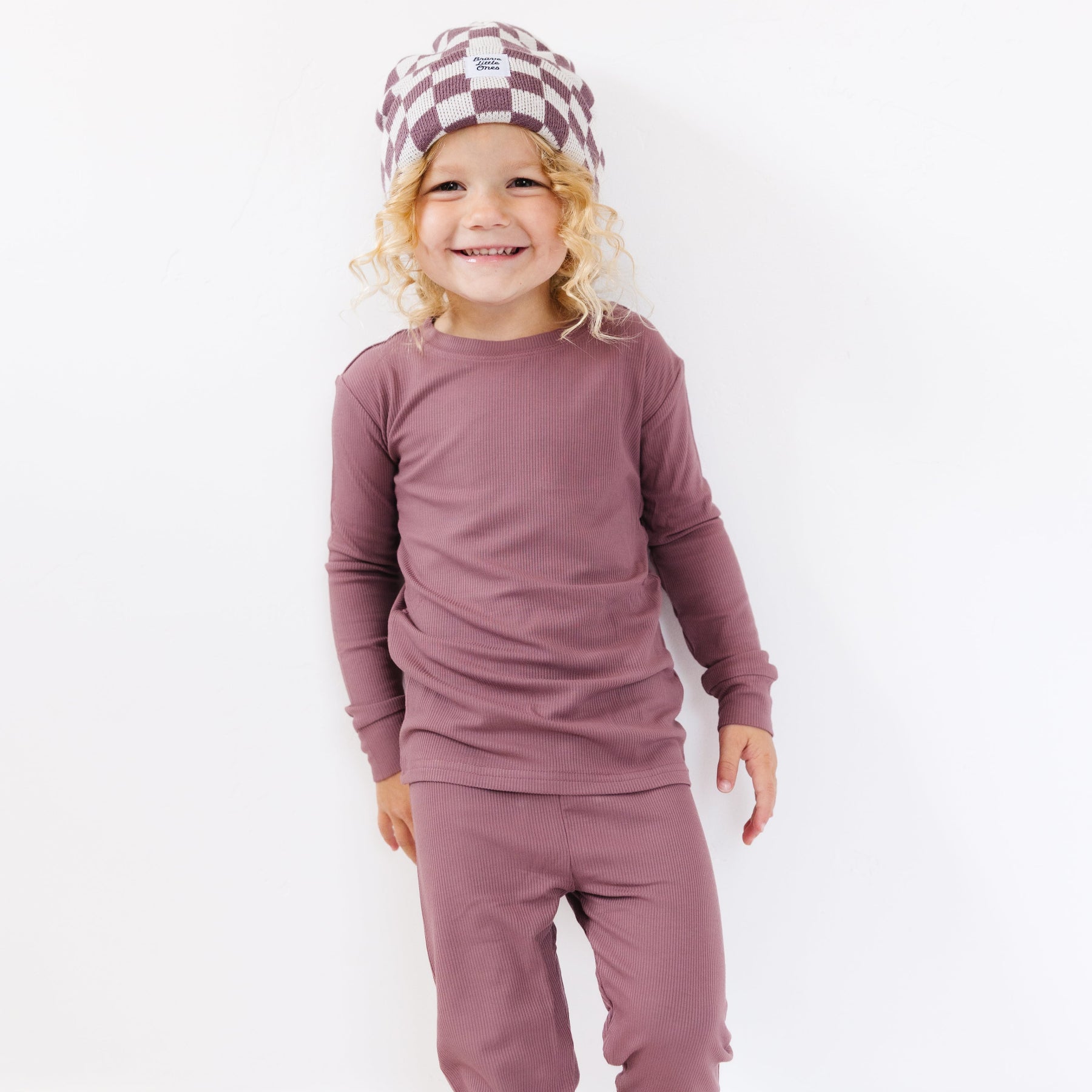 Plum Small Ribbed Two-Piece Set