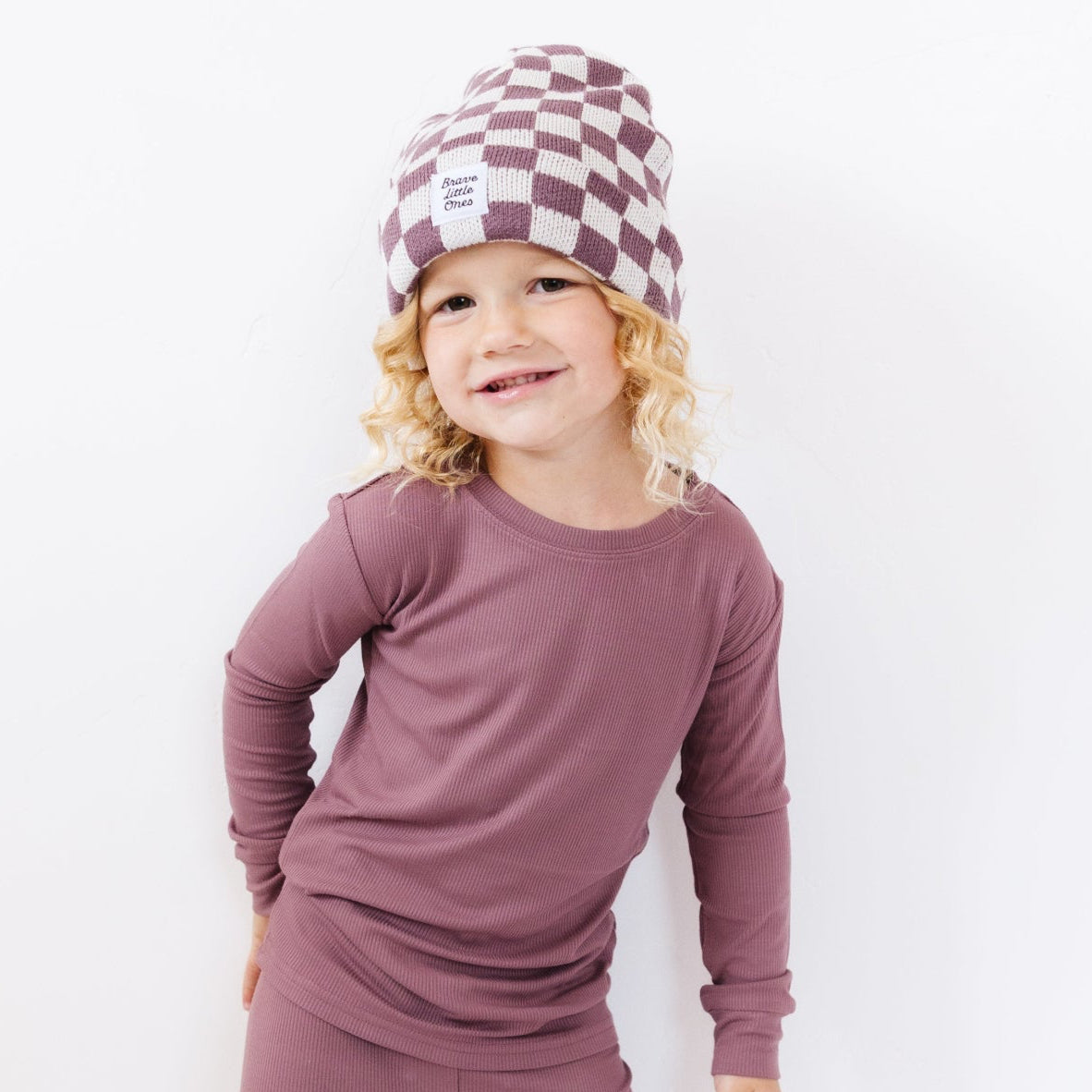 Plum Small Ribbed Two-Piece Set