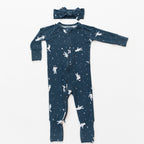 Astronauts Small Ribbed Zip Romper