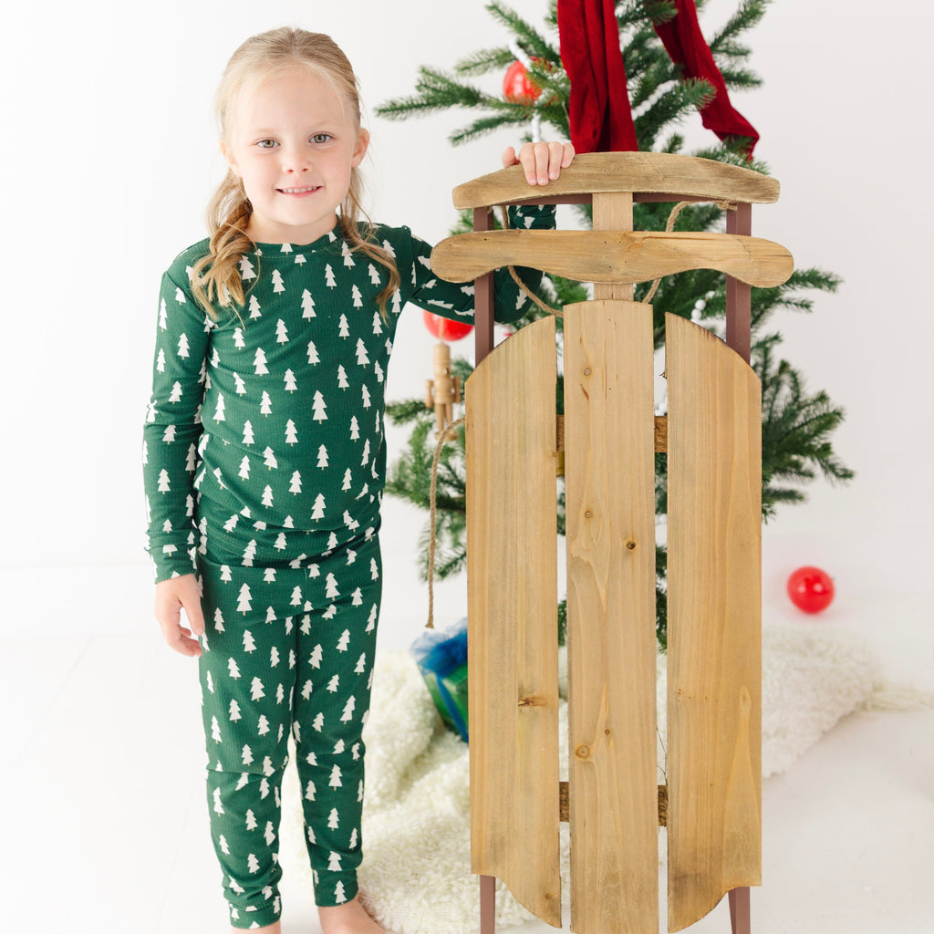 Christmas Trees Small Ribbed Two-Piece Set