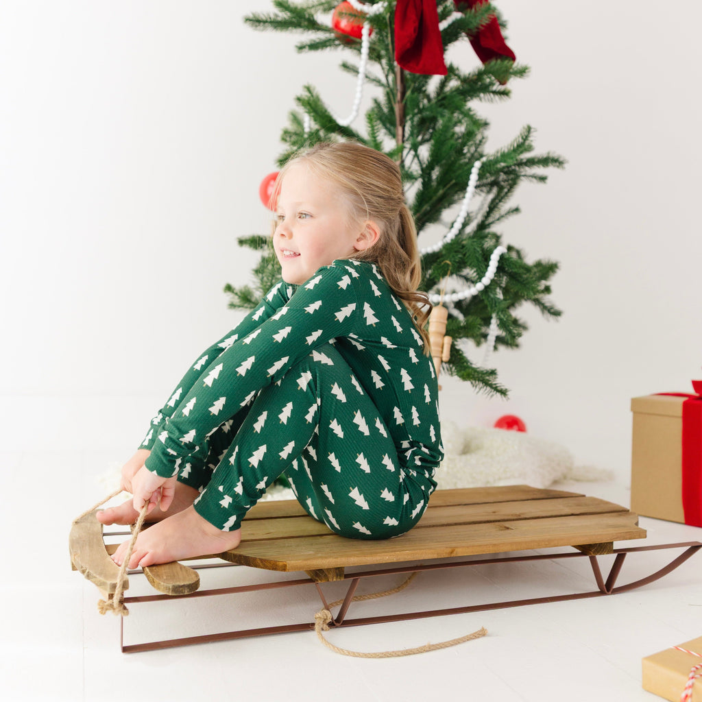 Christmas Trees Small Ribbed Two-Piece Set