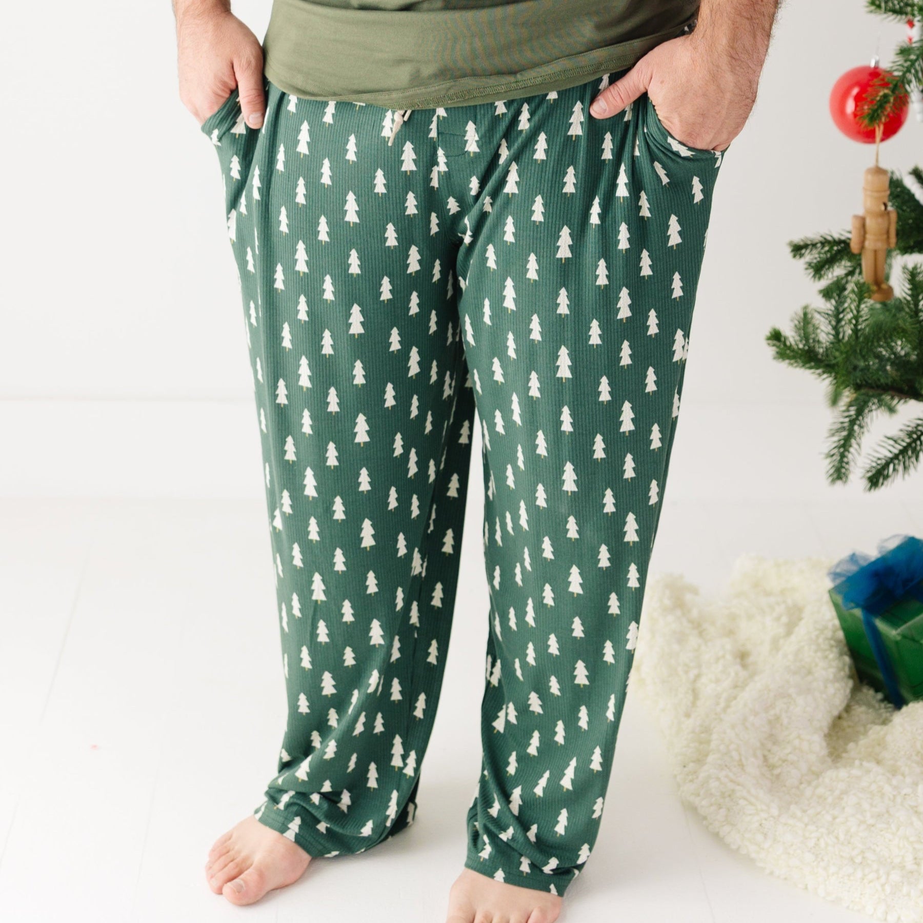 Christmas Trees Small Ribbed Men's Pants
