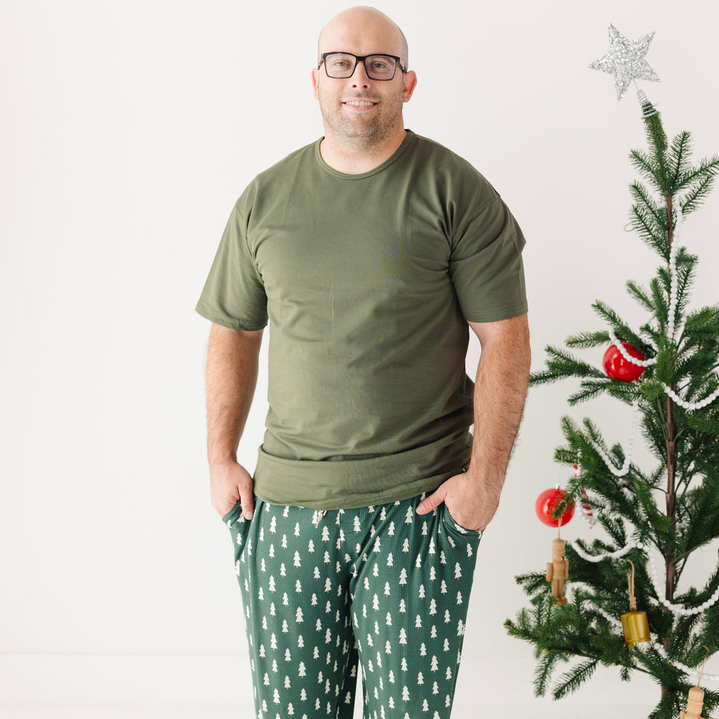 Christmas Trees Small Ribbed Men's Pants