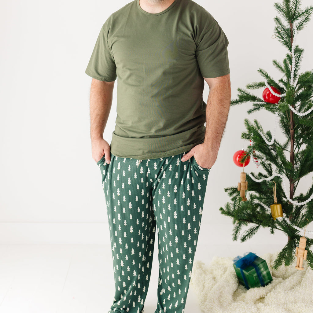 Christmas Trees Small Ribbed Men's Pants