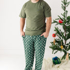Christmas Trees Small Ribbed Men's Pants