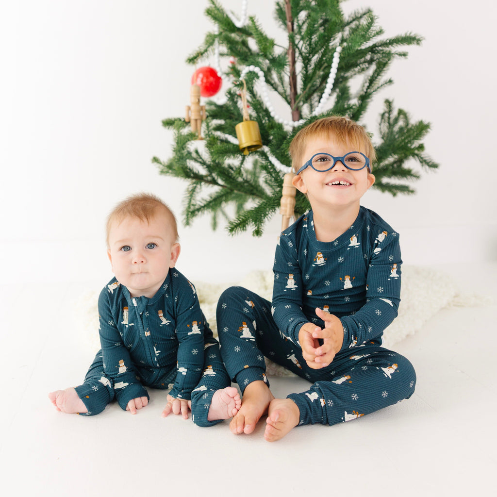 Snowmen Small Ribbed Two-Piece Set
