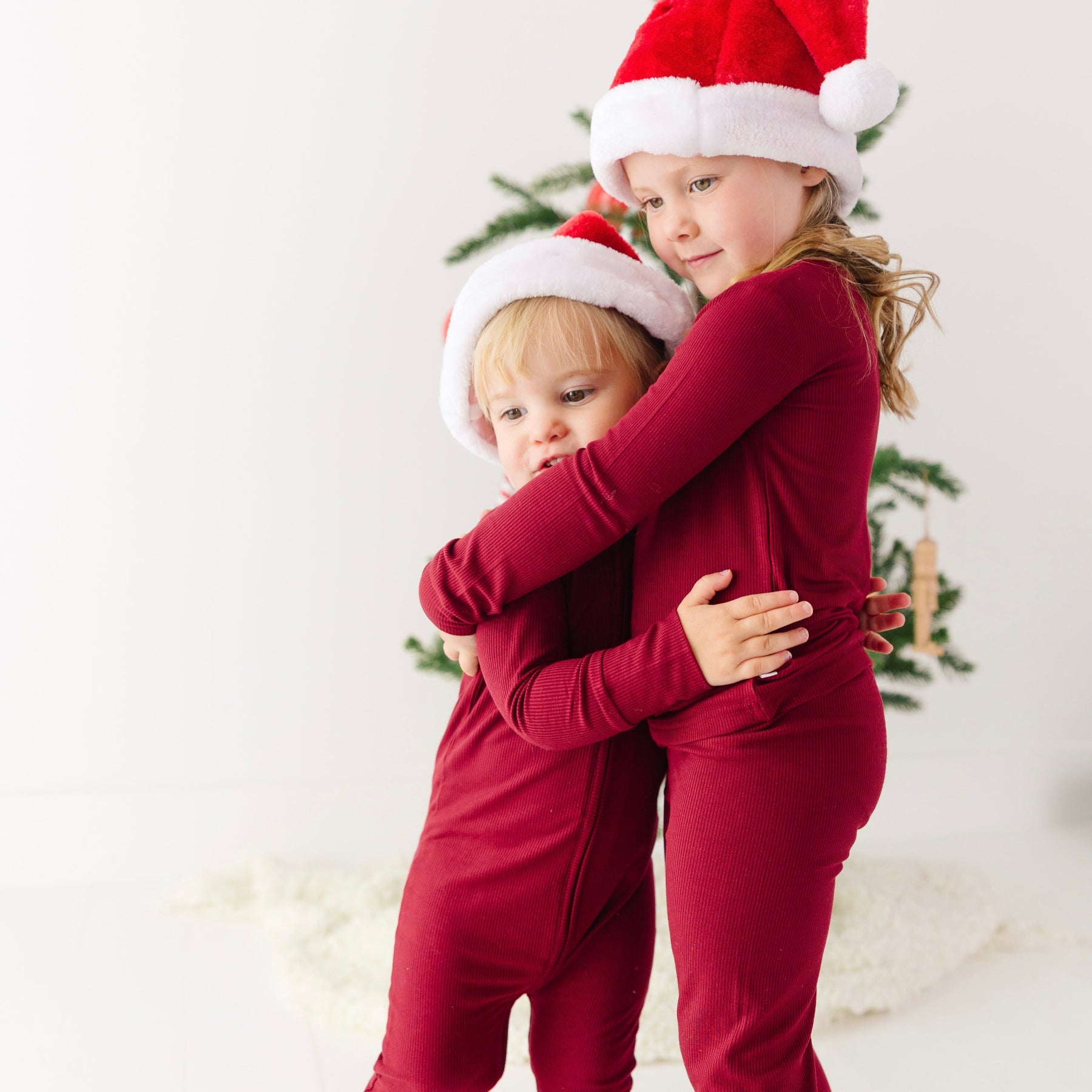 Maroon Small Ribbed Two-Piece Set