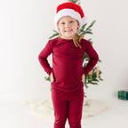 Maroon Small Ribbed Two-Piece Set