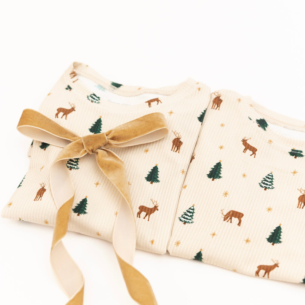 Reindeer Forest Small Ribbed Two-Piece Set
