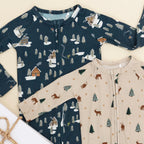 Snowy Village Small Ribbed Zip Romper