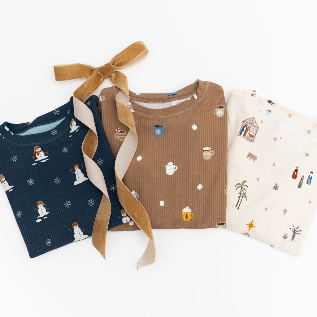 Snowmen Small Ribbed Two-Piece Set