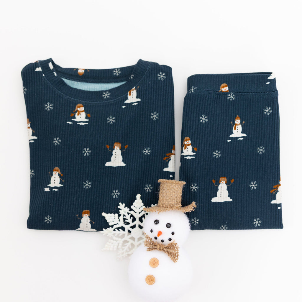 Snowmen Small Ribbed Two-Piece Set