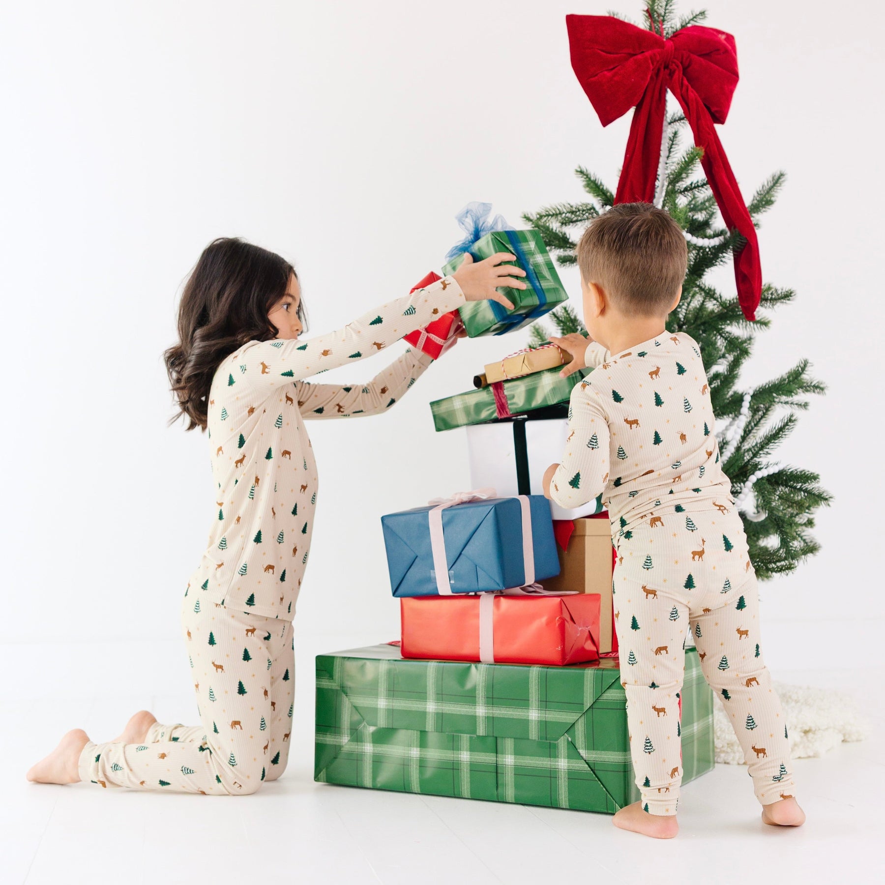 Reindeer Forest Small Ribbed Two-Piece Set