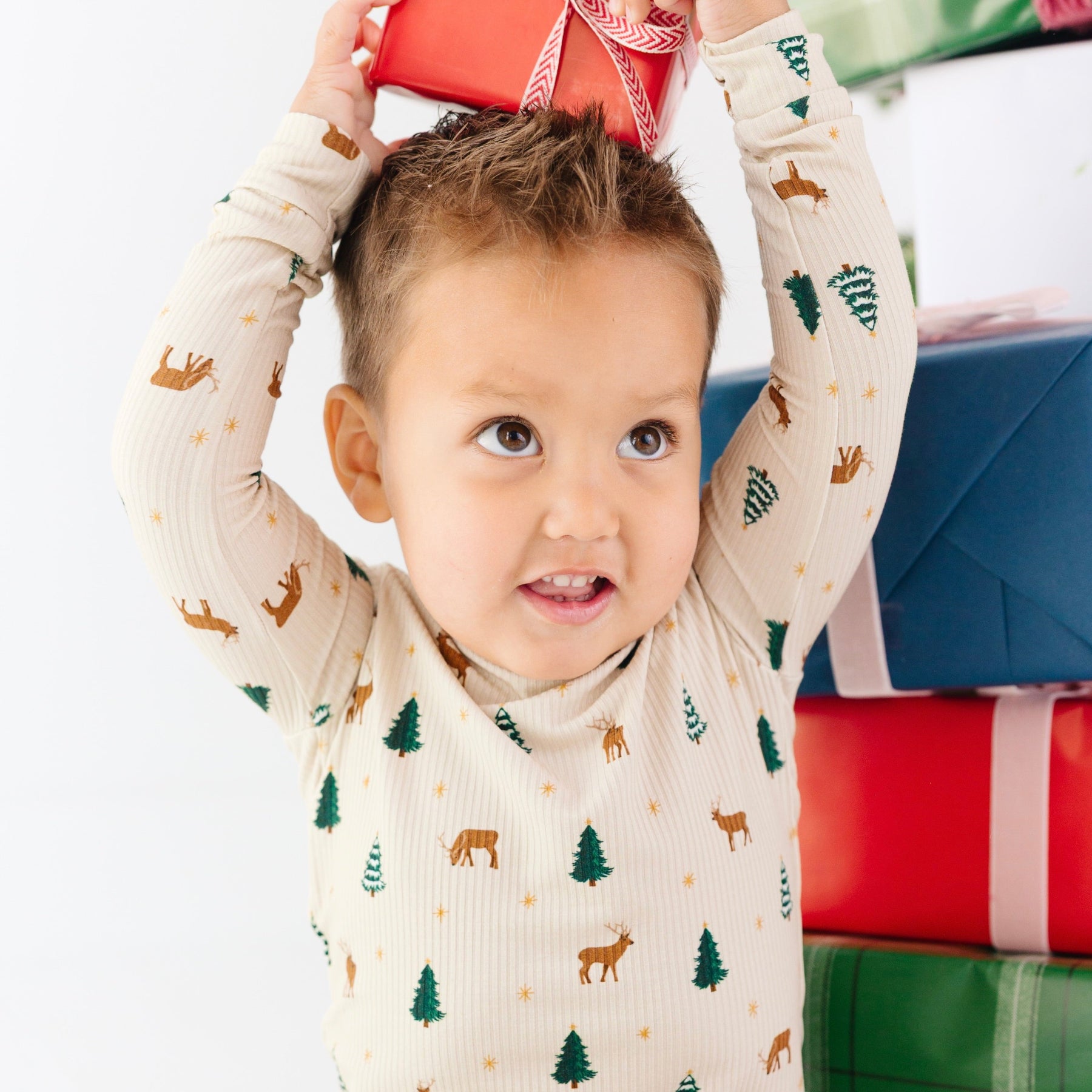 Reindeer Forest Small Ribbed Two-Piece Set