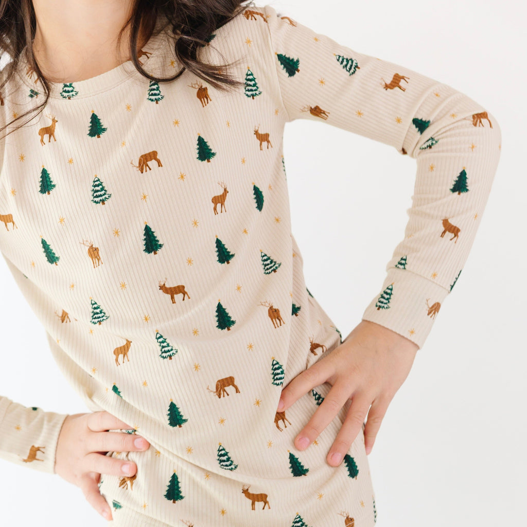 Reindeer Forest Small Ribbed Two-Piece Set