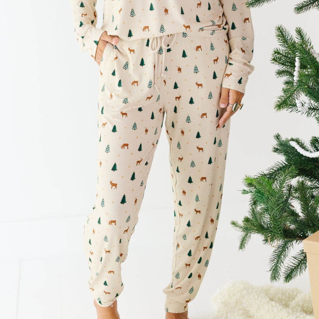 Reindeer Forest Small Ribbed Women's Matching Set