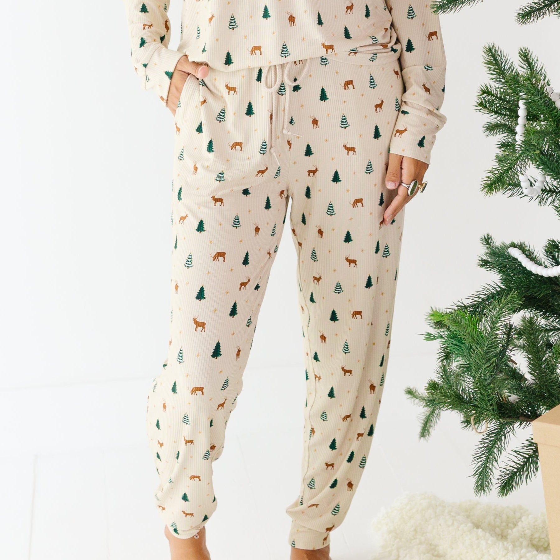 Reindeer Forest Small Ribbed Women's Pants