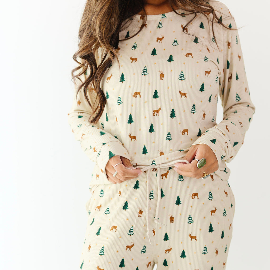 Reindeer Forest Small Ribbed Women's Matching Set