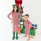 Red Stripe Small Ribbed Two-Piece Set