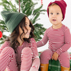 Red Stripe Small Ribbed Two-Piece Set