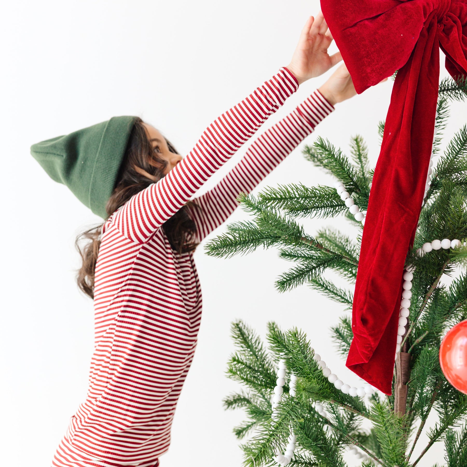 Red Stripe Small Ribbed Two-Piece Set