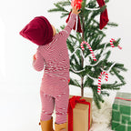 Red Stripe Small Ribbed Two-Piece Set