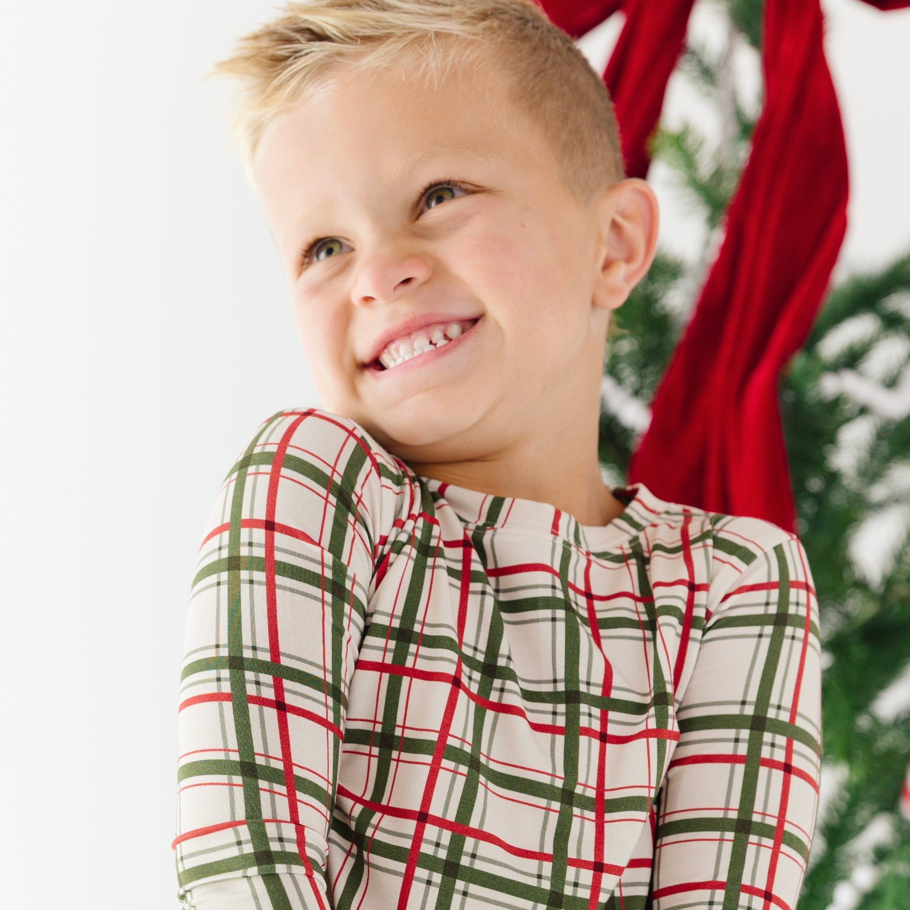 Double Plaid Two-Piece Set