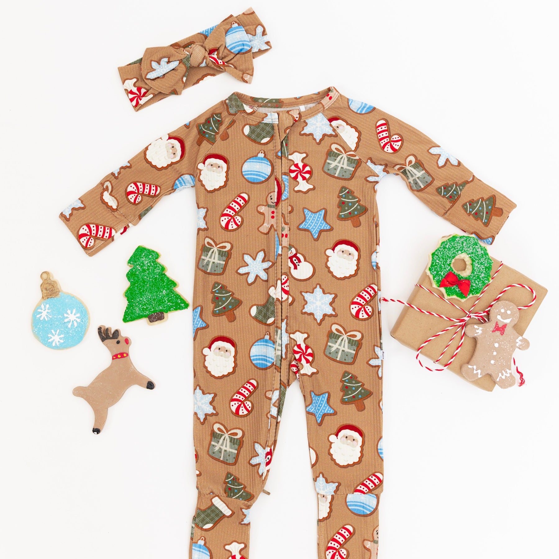 Sugar Cookies Small Ribbed Zip Romper