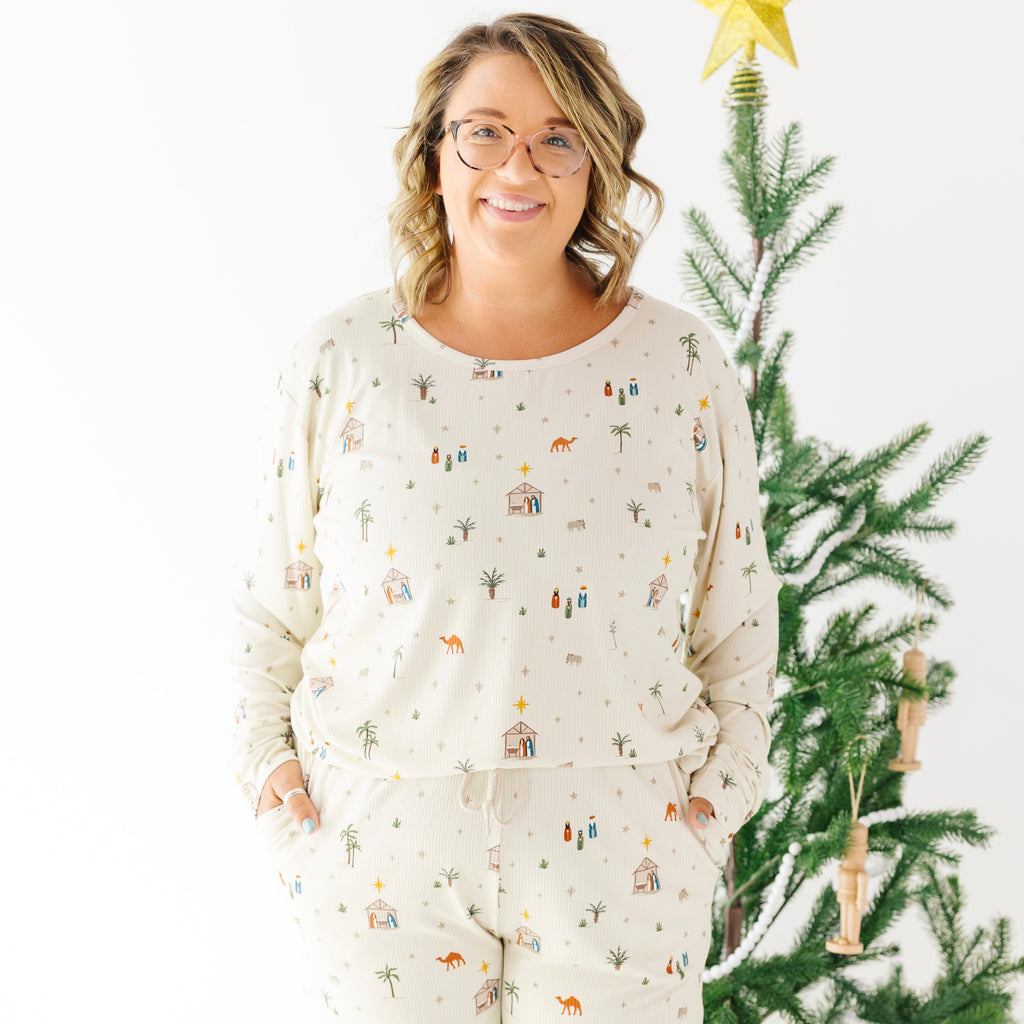 Nativity Small Ribbed Women's Long Sleeve Top