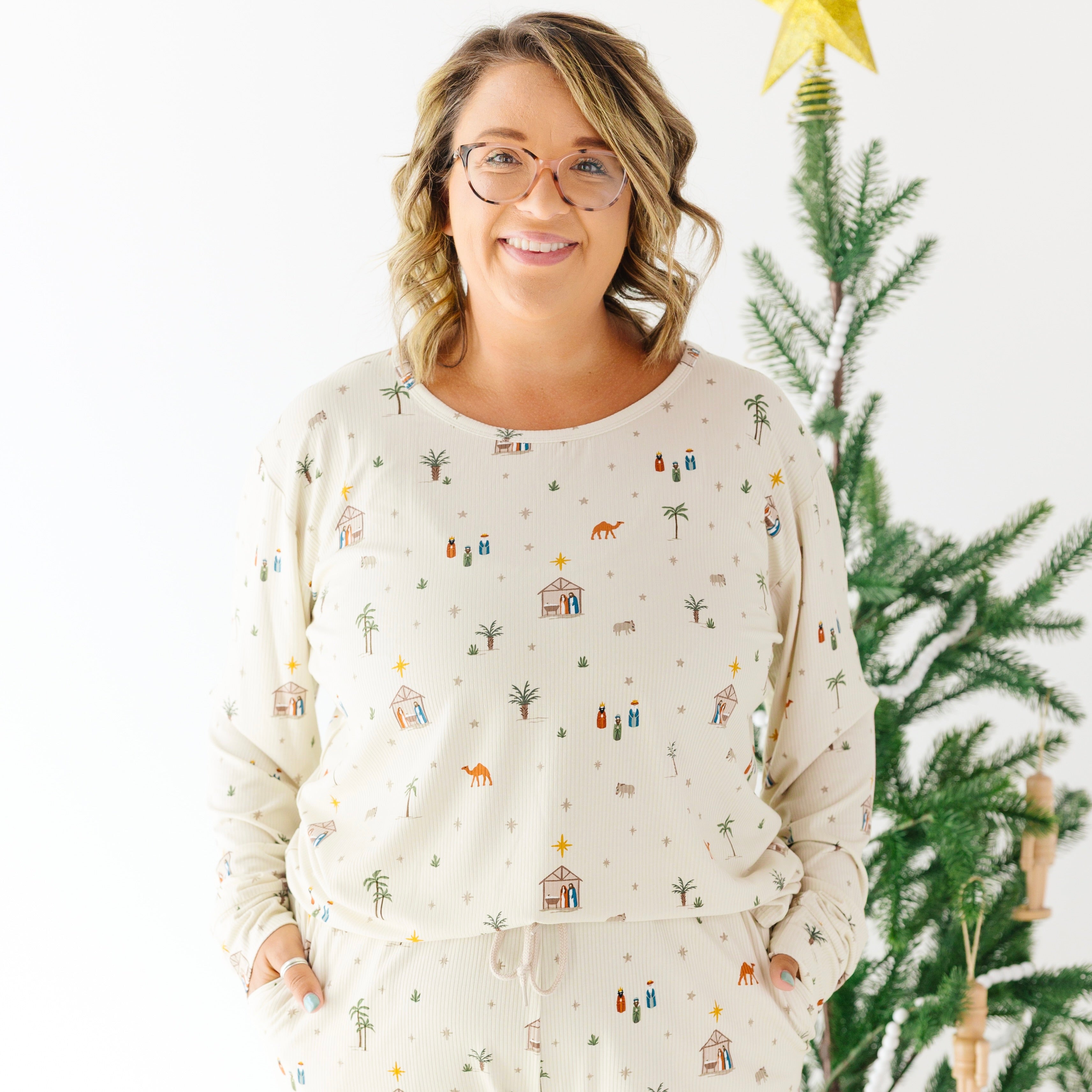 Nativity Small Ribbed Women's Long Sleeve Top