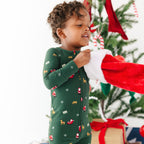 Santa Small Ribbed Zip Romper