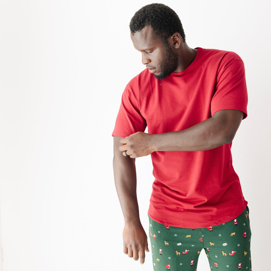 Red Men's Short Sleeve Shirt