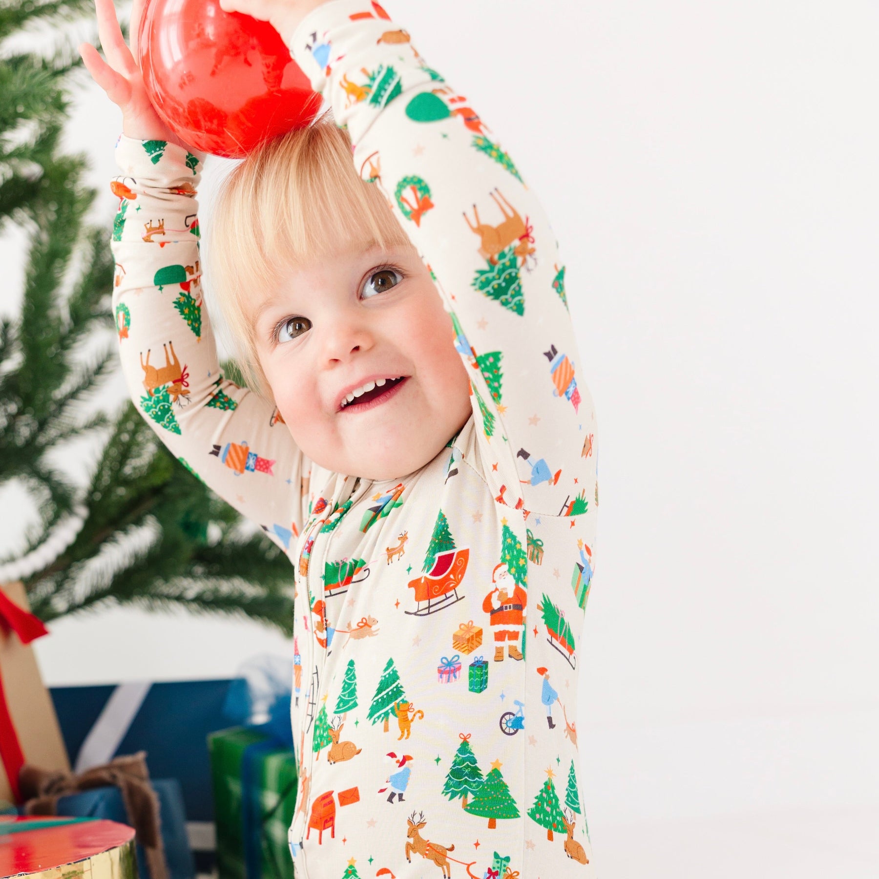 Santa's Workshop Zip Romper