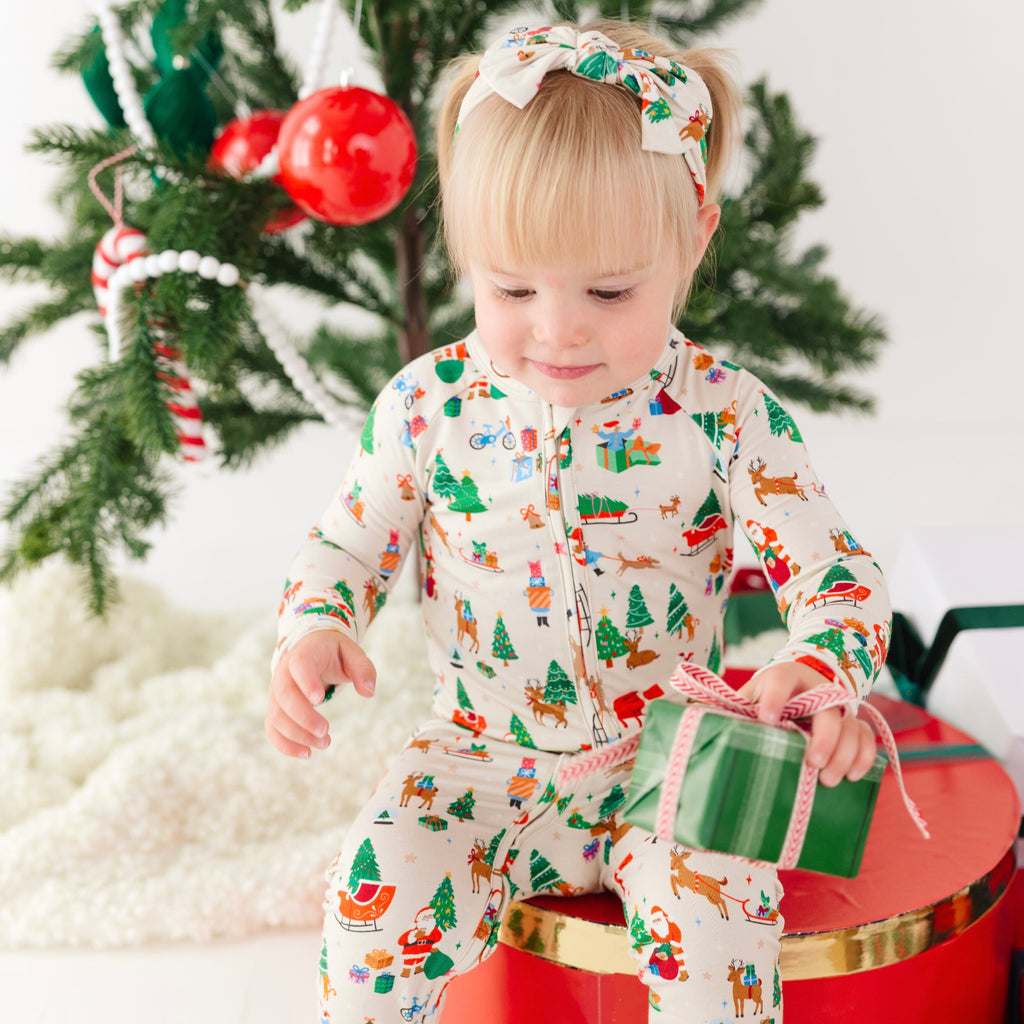 Santa's Workshop Zip Romper