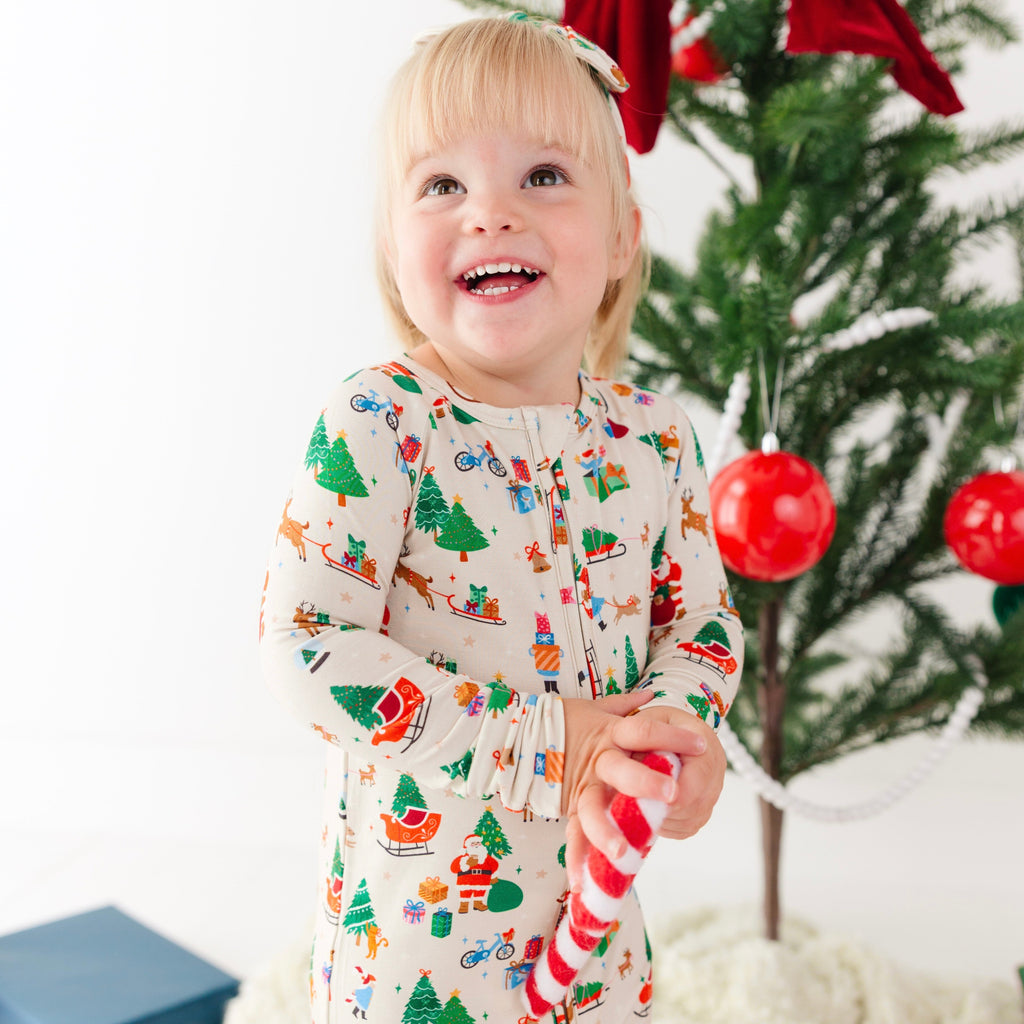 Santa's Workshop Zip Romper