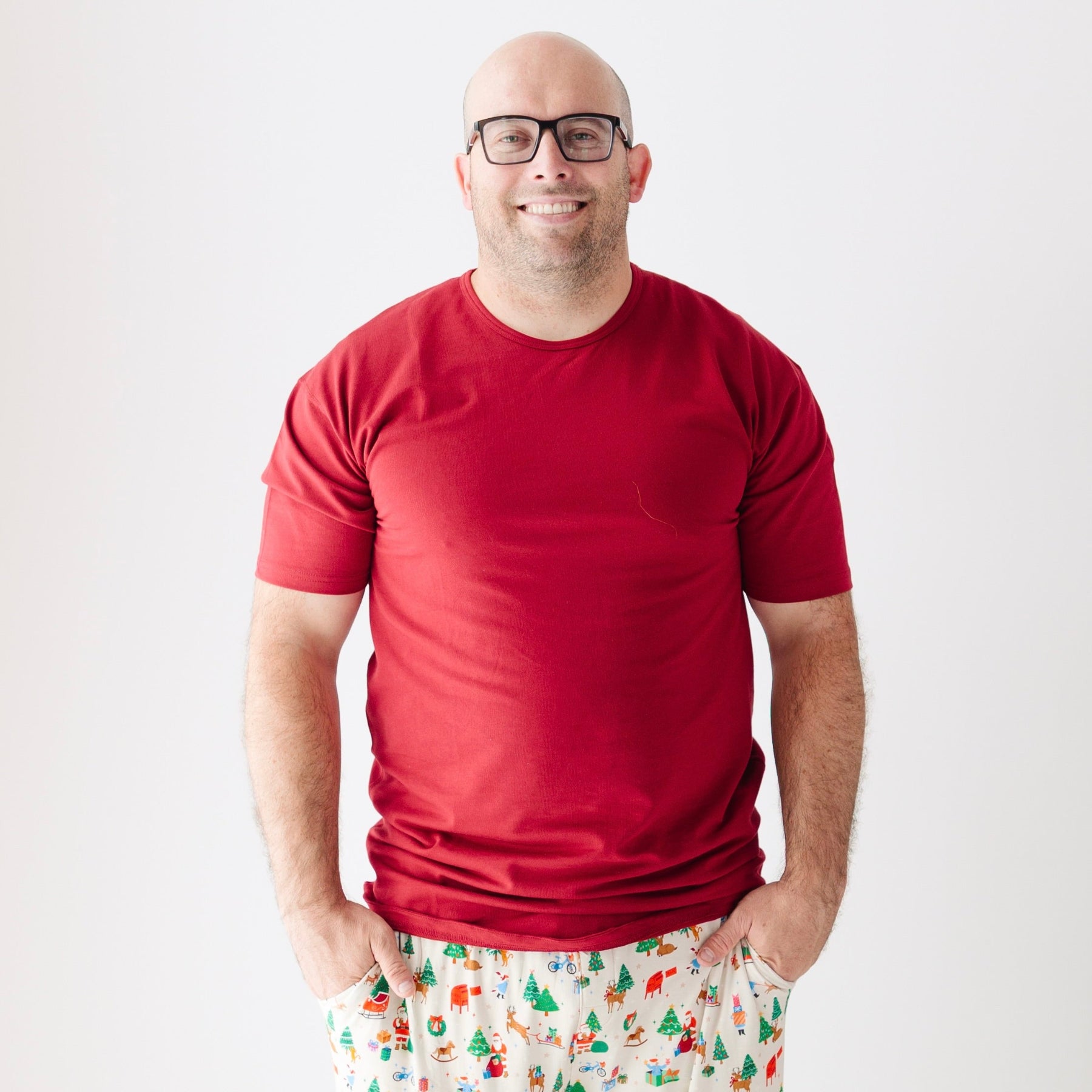 Red Men's Short Sleeve Shirt