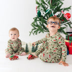 Red Christmas Trucks Small Ribbed Two-Piece Set