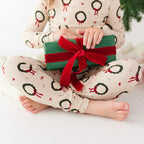 Christmas Wreaths Small Ribbed Two-Piece Set