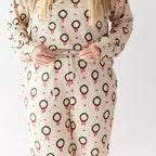 Christmas Wreaths Small Ribbed Women's Matching Set