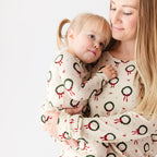 Christmas Wreaths Small Ribbed Women's Matching Set