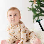 Gingerbread Small Ribbed Zip Romper