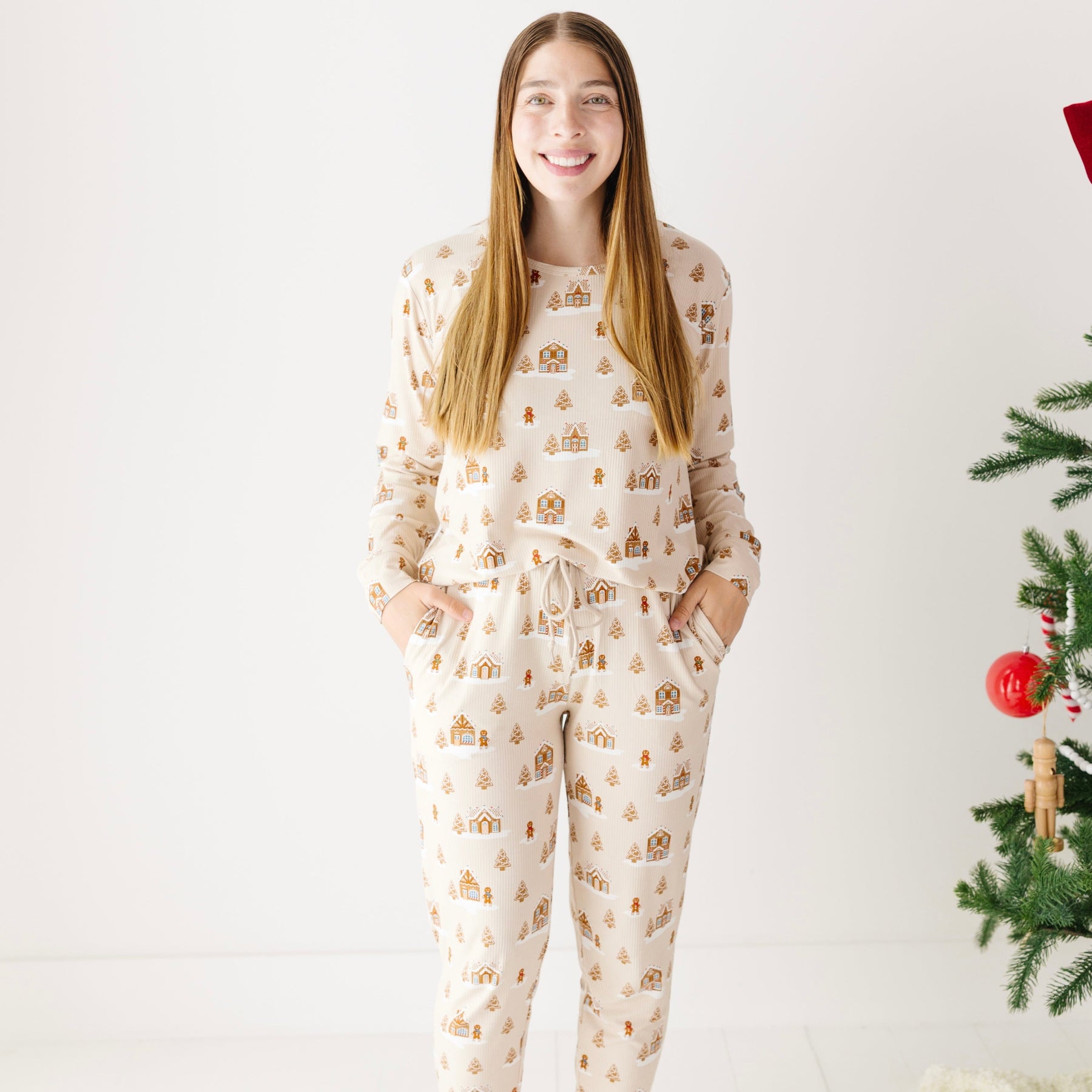 Gingerbread Small Ribbed Women's Pants