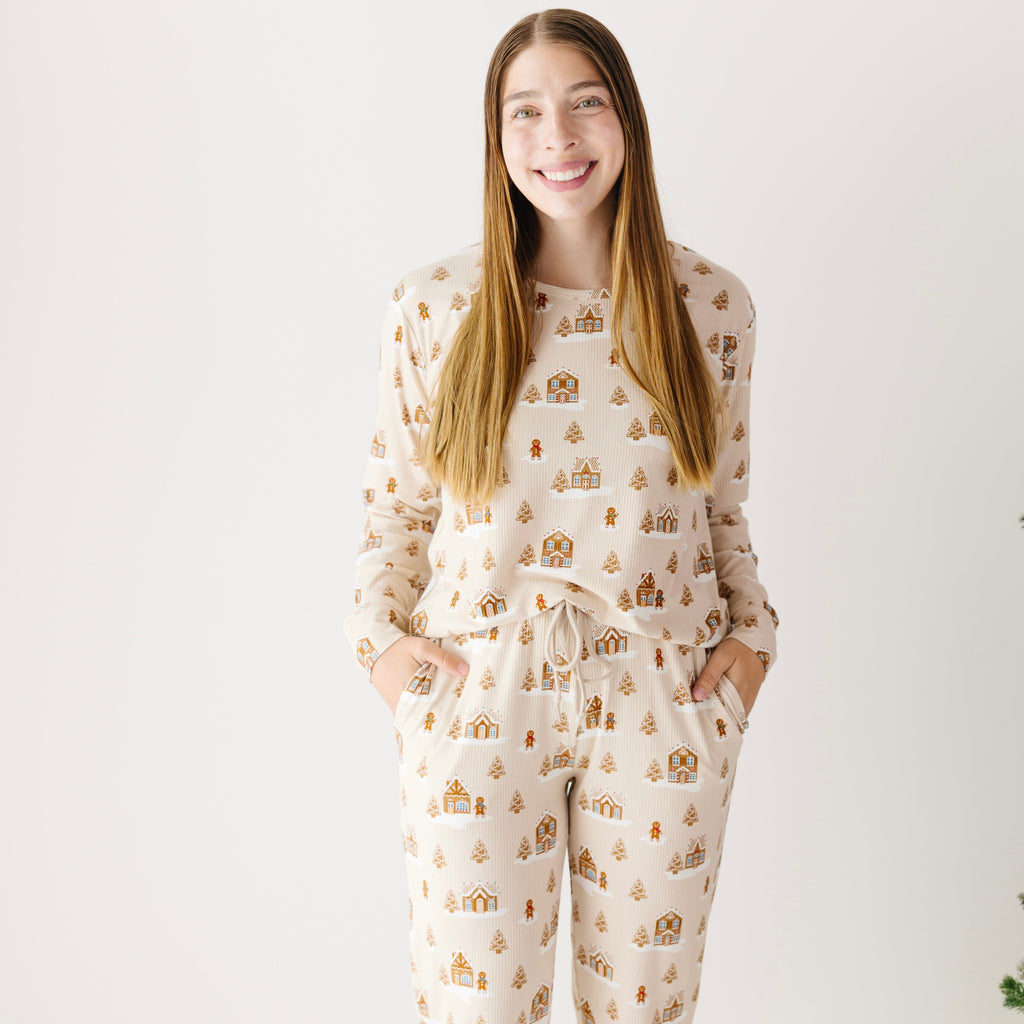 Gingerbread Small Ribbed Women's Pants