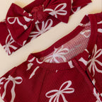 Coquette Bows Red Small Ribbed Bow