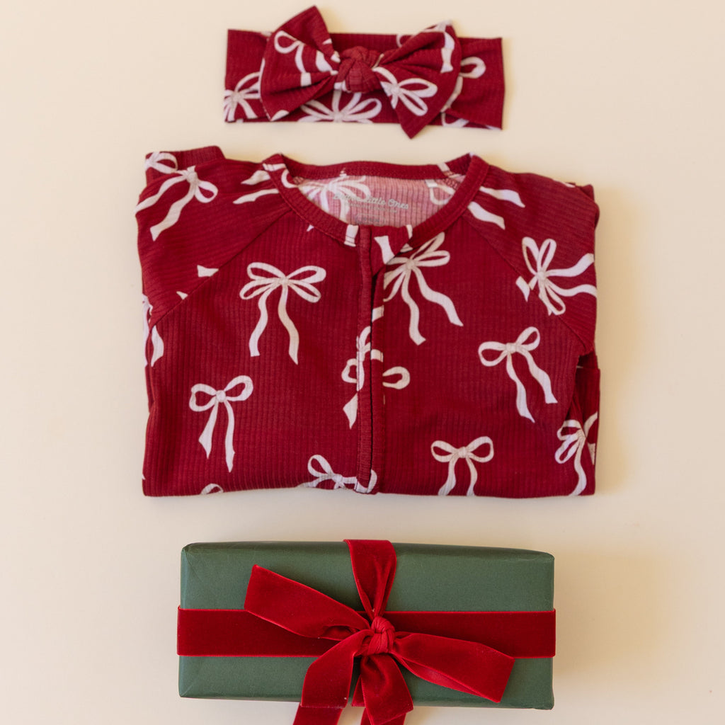 Coquette Bows Red Small Ribbed Bow