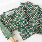 Checkered Christmas Trees Small Ribbed Zip Romper