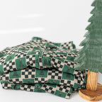 Checkered Christmas Trees Small Ribbed Zip Romper