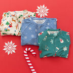Snowflakes Small Ribbed Zip Romper