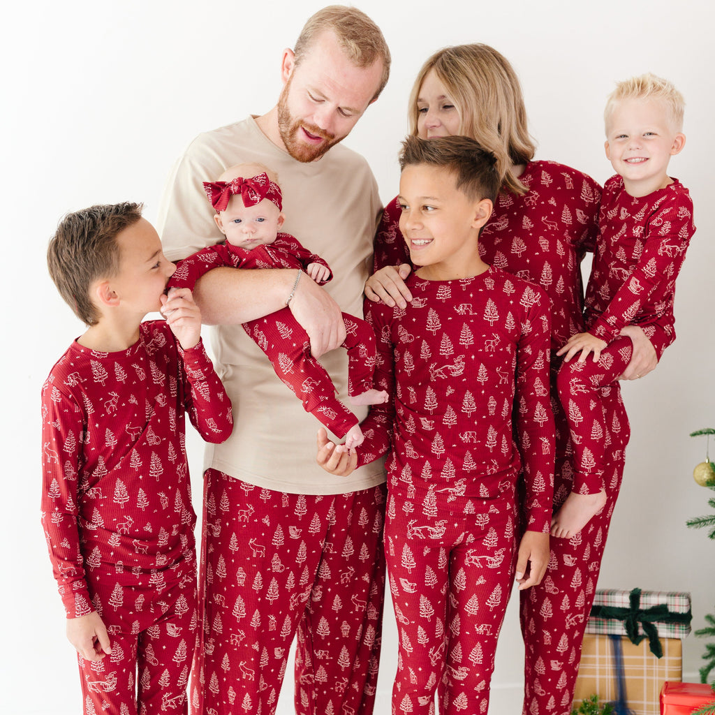 Reindeer & Santa Sleigh Small Ribbed Two-Piece Set