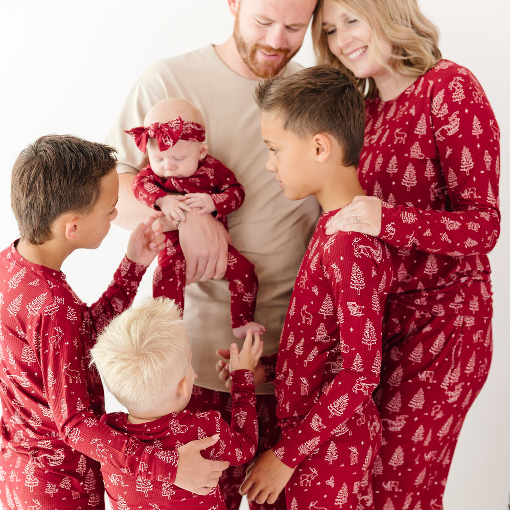 Reindeer & Santa Sleigh Small Ribbed Women's Matching set